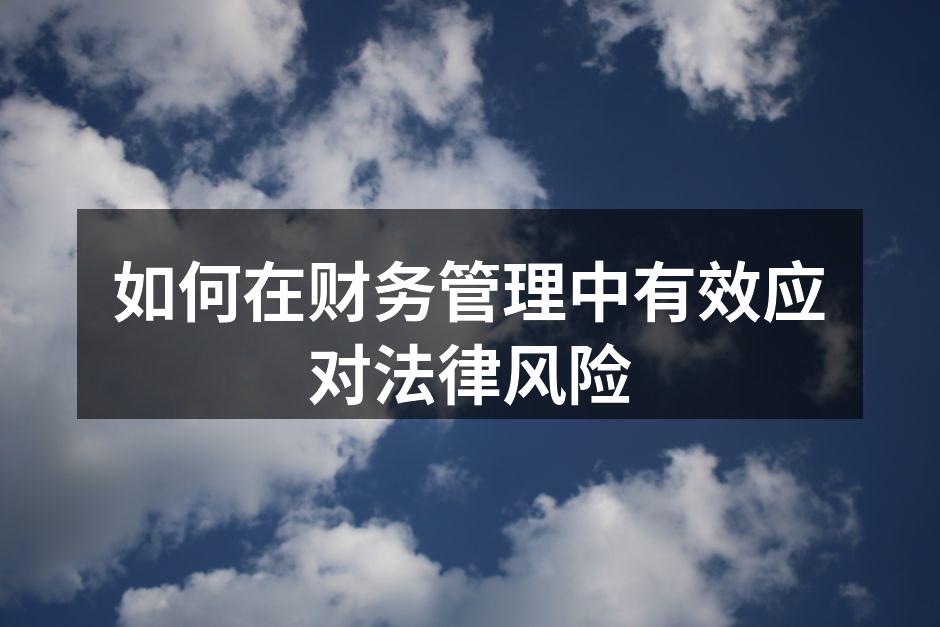 如何在财务管理中有效应对法律风险